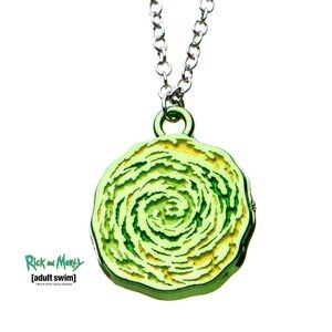 Rick and Morty™  Portal Necklace – Stainless Steel, 18” + 3” Extender